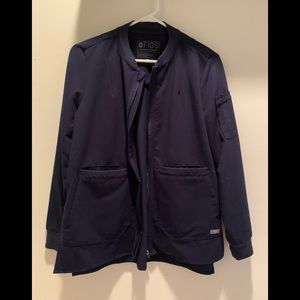 Figs Navy Blue scrub jacket